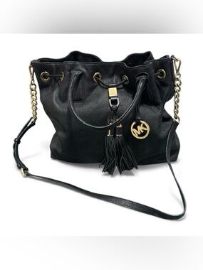 Michael Kors Camden Large Black Leather Hobo Bag